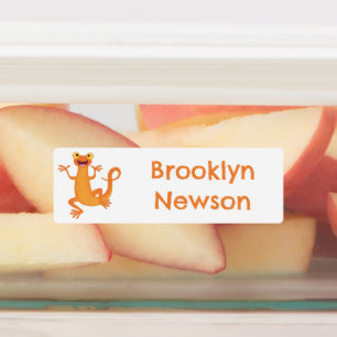 Niedlich-Orangentanzzeitschrift personalisiert Etiketten