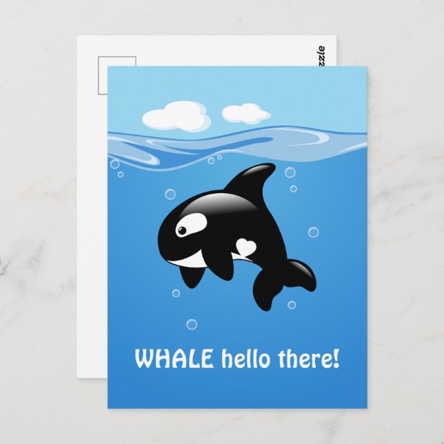 Niedlich Orca WHALE (Nun, hallo dort Postkarte (Vorne/Hinten)