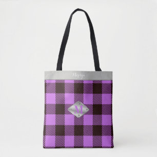 Niedlich Orchid Tartan Metallic Monogramm Name Leh