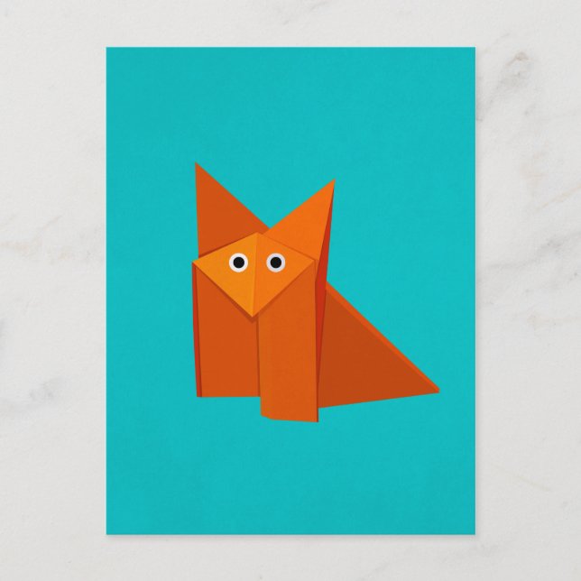 Niedlich Origami Fox Postkarte (Vorderseite)