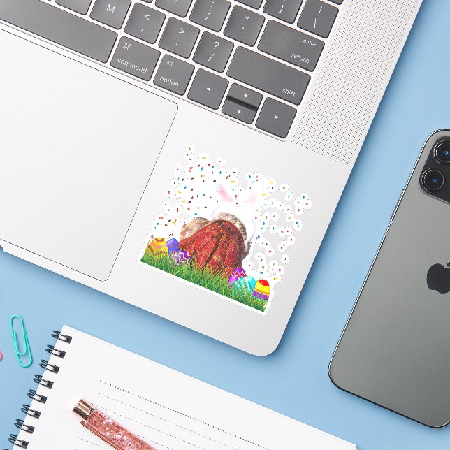 Niedlich Osterbunny Hermit Crab Aufkleber (Laptop mit iPhone)