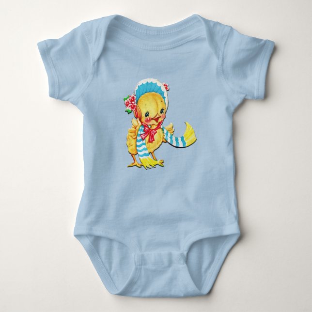 Niedlich Osterchic Unisex Blue Bodysuit Baby Strampler (Vorderseite)