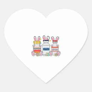Niedlich Ostereier Bunny Oars Happy Ostertag ICU Herz-Aufkleber