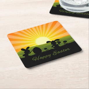 Niedlich Ostergebälk Rechteckiger Pappuntersetzer