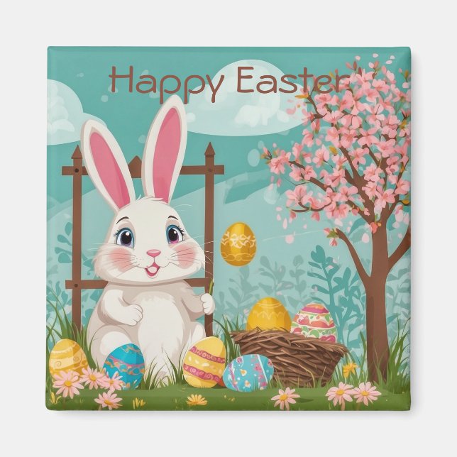 Niedlich Ostergeblasene Eier Frühlingsblüte Illust Magnet (Vorne)