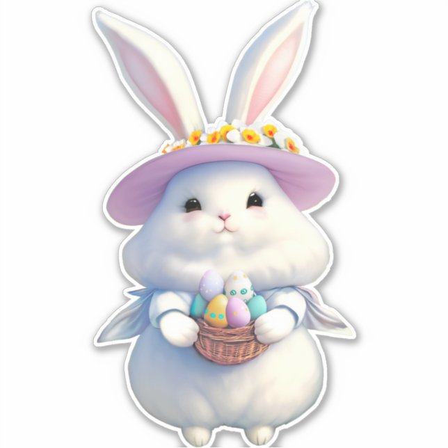 Niedlich Osterhase 01 Aufkleber (Vorderseite)