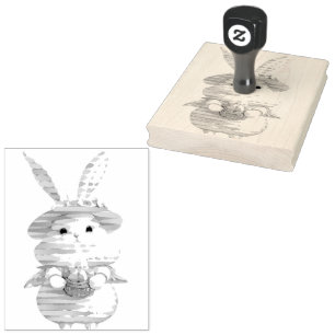 Niedlich Osterhase 01 Gummistempel