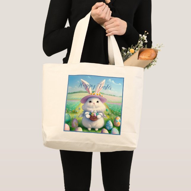 Niedlich Osterhase 01 Jumbo Stoffbeutel (Vorderseite (Produkt))