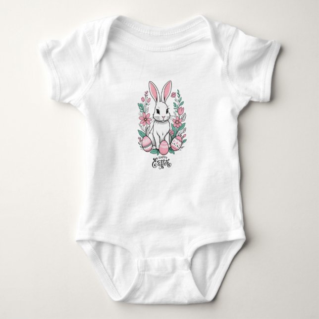 Niedlich Osterhase Baby Strampler (Vorderseite)