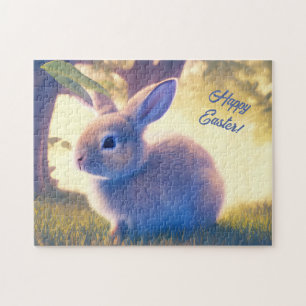 Niedlich Osterhase, Frohe Ostern - personalisierba Puzzle