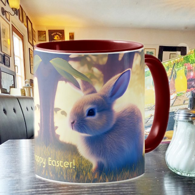 Niedlich Osterhase, Frohe Ostern - personalisierba Tasse (Von Creator hochgeladen)