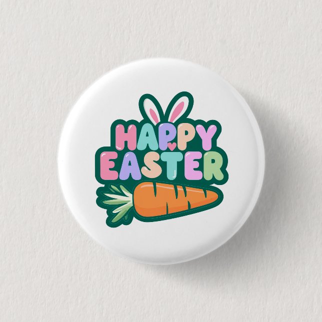 Niedlich Osterhase für positive Stimmung Button (Vorderseite)