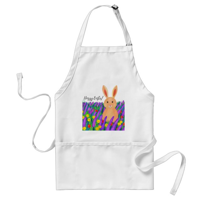 Niedlich Osterhase in den Blume Schürze (Vorne)