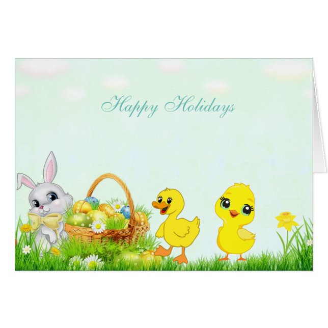Niedlich Osterhase, Kick & Duckling (Vorderseite (Horizontal))
