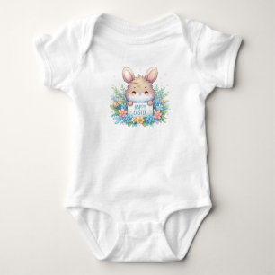 Niedlich Osterhase mit Blume Baby Strampler