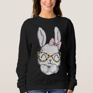 Niedlich Osterhase mit Geparden-Brille für Mama Sweatshirt