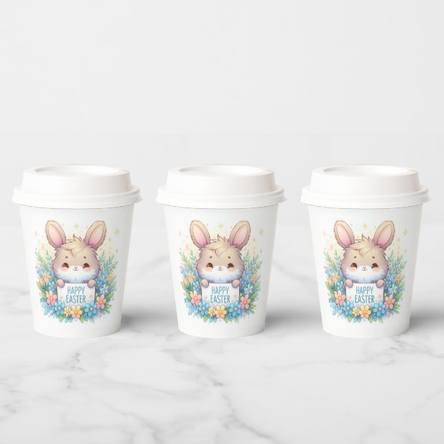 Niedlich Osterhase Osterfest Pappbecher (Multi)
