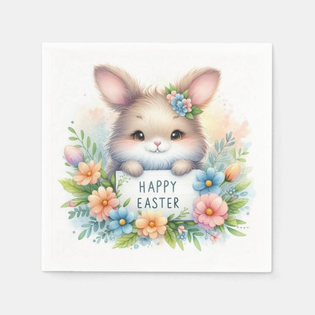 Niedlich Osterhase Osterfest Serviette (Vorderseite)