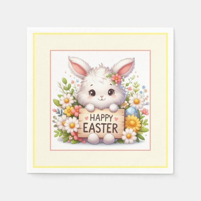Niedlich Osterhase Osterfest Serviette (Vorderseite)