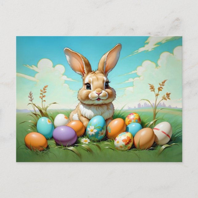 niedlich Osterhase Postkarte (Vorderseite)