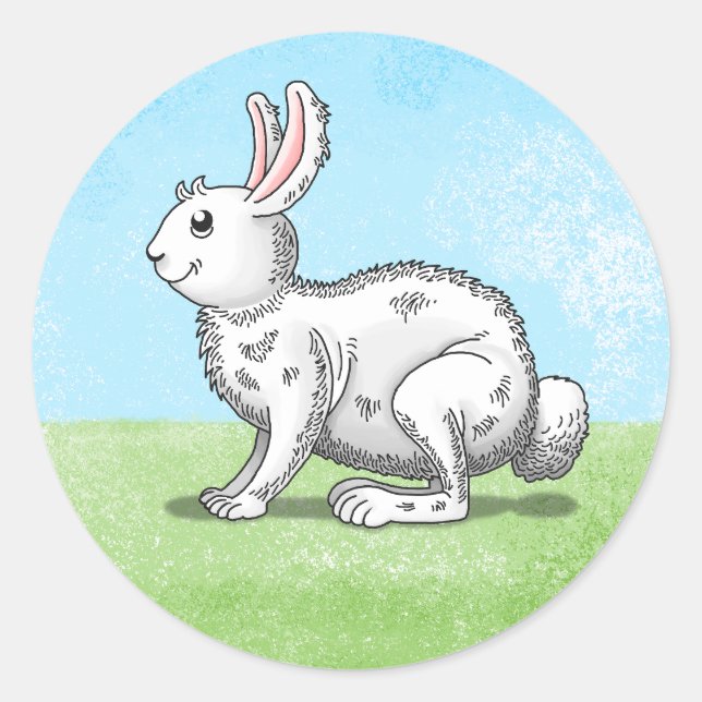Niedlich Osterhase Runder Aufkleber (Vorderseite)