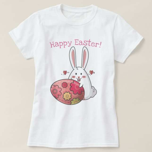 Niedlich Osterhase T-Shirt (Design vorne)