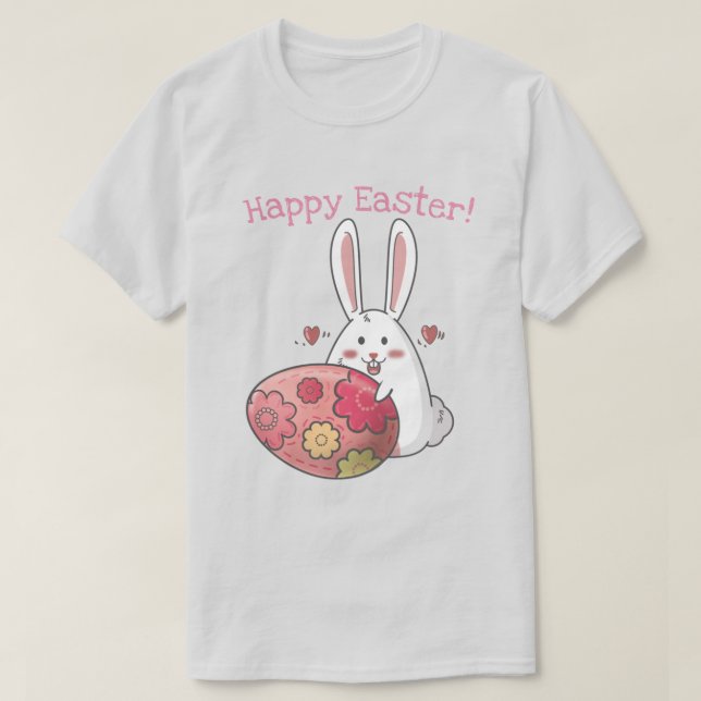Niedlich Osterhase T-Shirt (Design vorne)