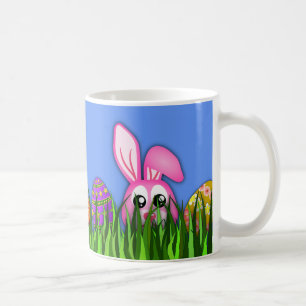 Niedlich Osterhase und Eier in Gras Klassische Tas Tasse