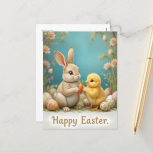 Niedlich Osterhase und Kichelpastete Feiertagspostkarte