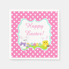 Niedlich Osterhase und Kick Ostereier Jagd Serviette
