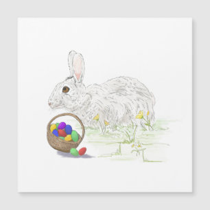 Niedlich Osterhase Zeichnend Magnetkarte