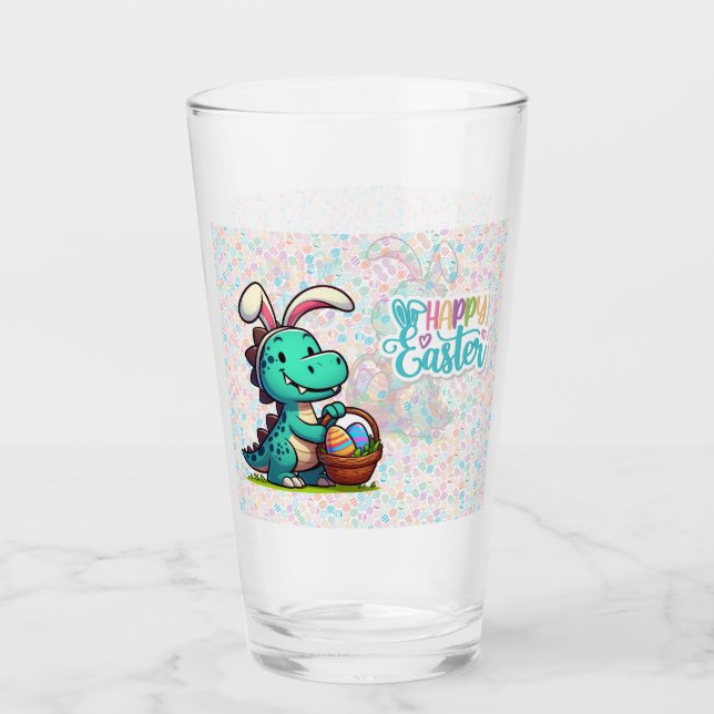 Niedlich, Osterhasen-Dinosaurier Glas (Vorderseite)