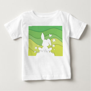 Niedlich Osterhasen, Grünrasenlandschaft Baby T-shirt