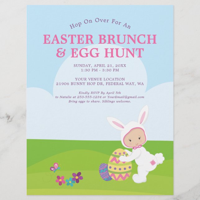 Niedlich Ostern Brunch Ei Hunt Party Flyer (Vorne)