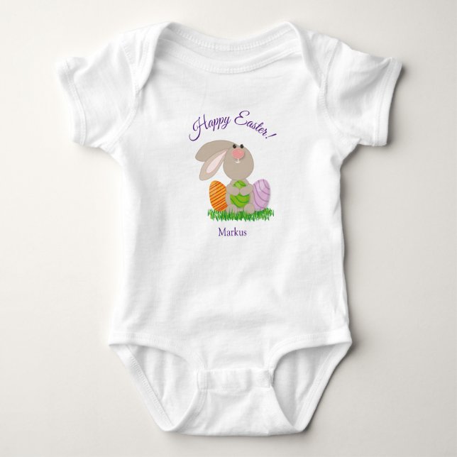 Niedlich Ostern Bunny Baby Ein Stück Bodysuit Gesc Strampler (Vorderseite)