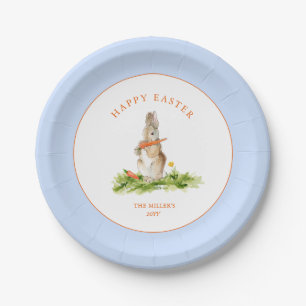 Niedlich Ostern Bunny Blue & White Pappteller