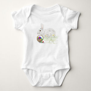 Niedlich Ostern Bunny Colorful Ostereier Baby Strampler
