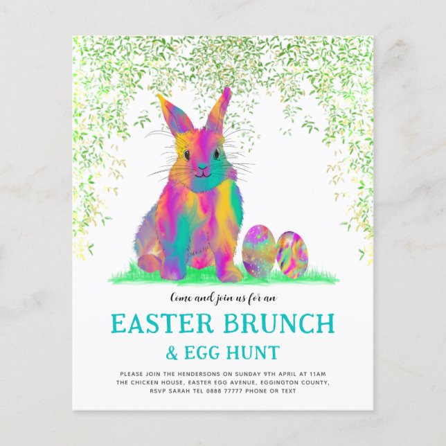 Niedlich Ostern Bunny Egg Hunt und Brunch Aquamari Flyer (Vorne)
