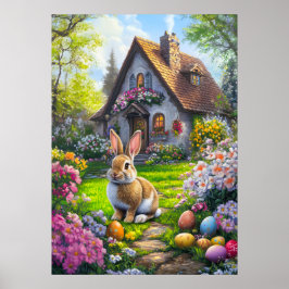Niedlich Ostern Bunny Egg Jour Painting Poster