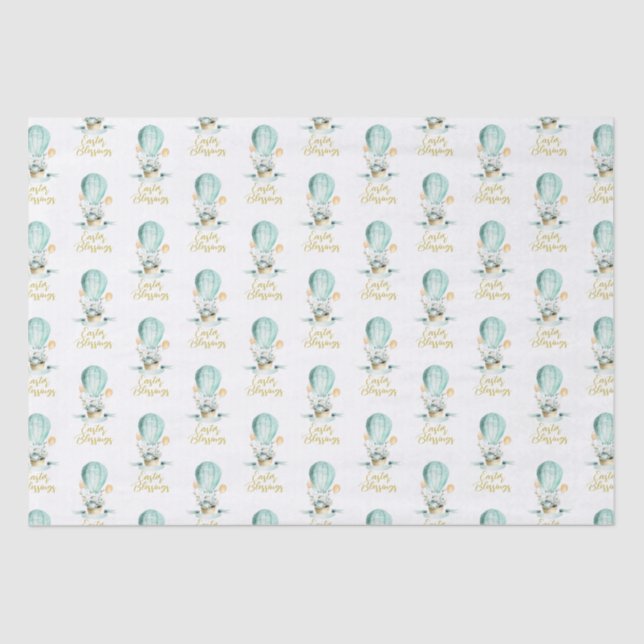 Niedlich Ostern Bunny Hot Balloon Ostersegnung Seidenpapier (Vorderseite)