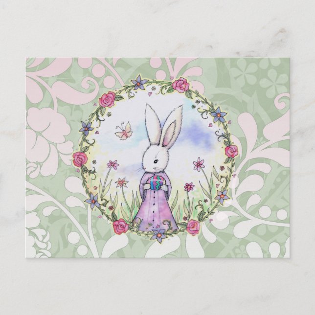 Niedlich Ostern Bunny Postcard Feiertagspostkarte (Vorderseite)
