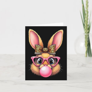 Niedlich Ostern Bunny Rabbit Bubble Gum Girl Fraue Karte