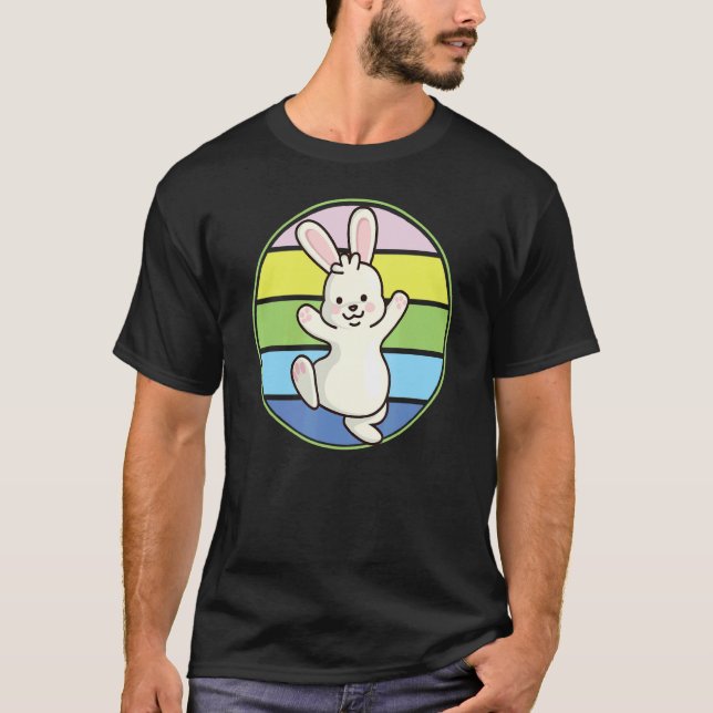 Niedlich Ostern Bunny Retro Pastel Farben Adoriere T-Shirt (Vorderseite)