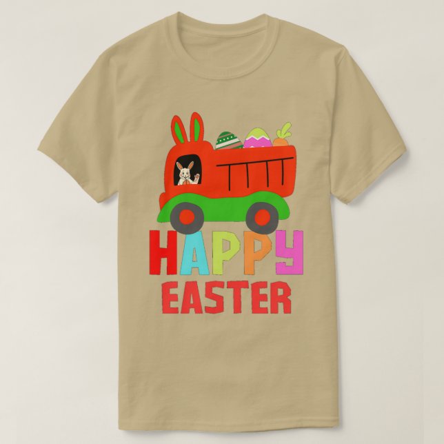 Niedlich Ostern Bunny Riding Monster Truck Niedlic T-Shirt (Design vorne)