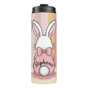 Niedlich Ostern Bunny Trio Pastel Tierdruck, Name Thermosbecher