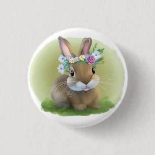 Niedlich Ostern-Bunnyum für eine positive Stimmung Button