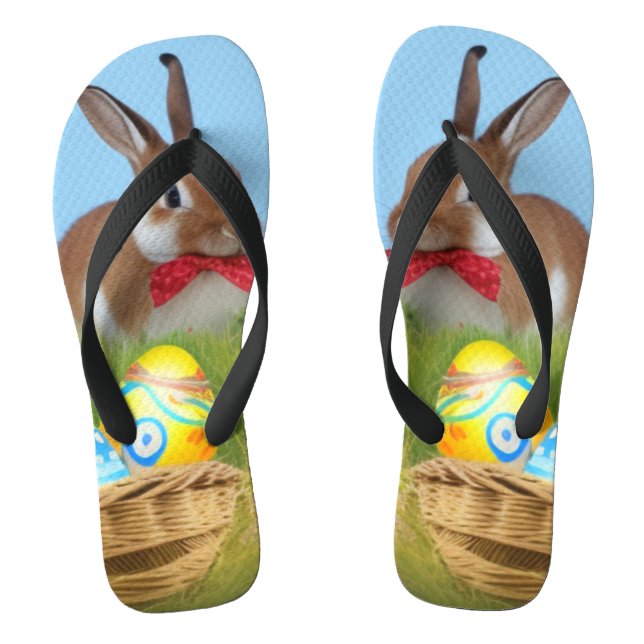 Niedlich Ostern-Bunnyum für eine positive Stimmung Flip Flops (Fußbett)