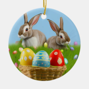 Niedlich Ostern-Bunnyum für eine positive Stimmung Keramik Ornament