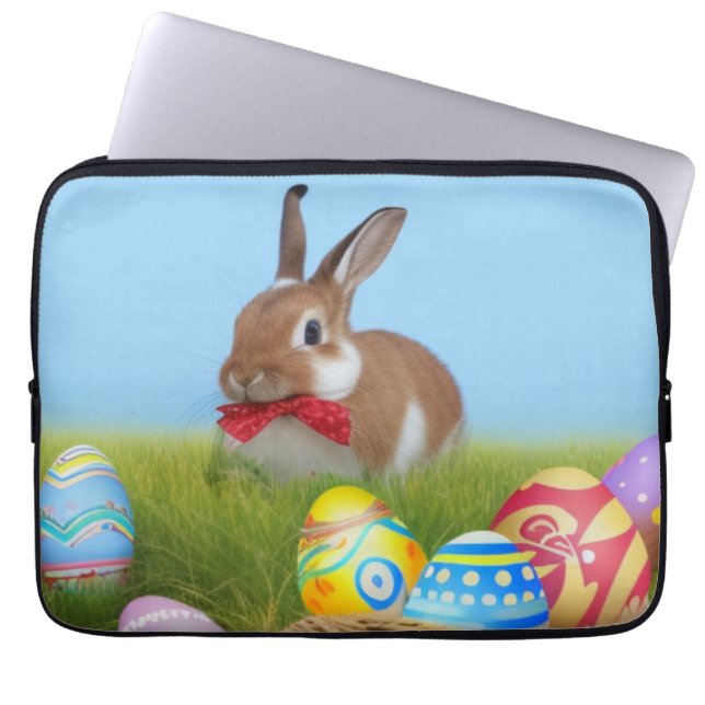 Niedlich Ostern-Bunnyum für eine positive Stimmung Laptopschutzhülle (Vorderseite)