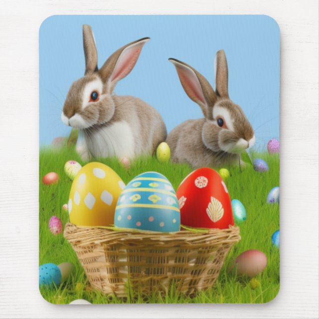 Niedlich Ostern-Bunnyum für eine positive Stimmung Mousepad (Vorne)